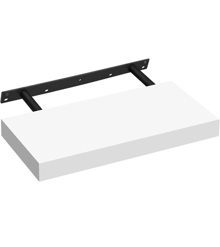VASAGLE Raft de perete suspendat plutitor, MDF, sistem montare inclus, 40x20x4cm, alb
