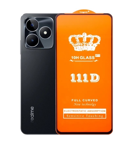 Folie Sticla Securizata pentru Realme C53, Vafy, Sticla de Protectie Compatibila cu Realme C53, Full Cover 111D, HD, Margini Negre, Transparenta