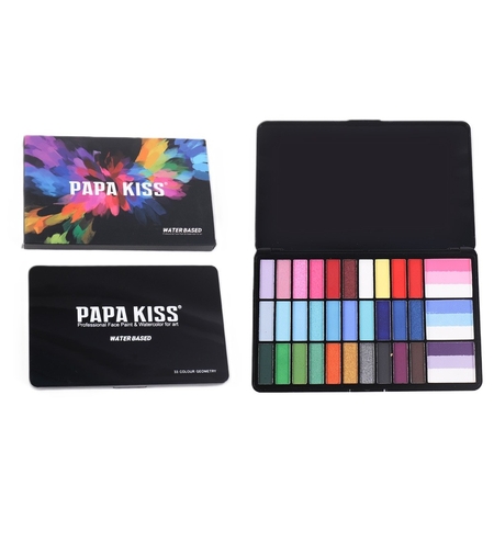 Paleta 39 Culori Vopsea de Fata, Flippy, Activare cu Apa, 18.5 x 11.7 x 1.5 cm, Multicolor