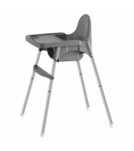 Scaun de masa telescopic pentru bebelusi si copii, Flippy, cu Suport picioare si Centura de siguranta, reglabil pe inaltime, Varsta 6-32 luni, Gri