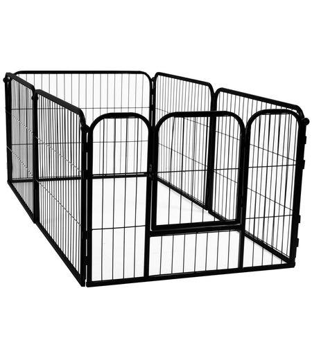 Tarc pentru animale de companie, din fier, forma configurabila, cu usa de acces, 3XL, 165x80x60cm, negru