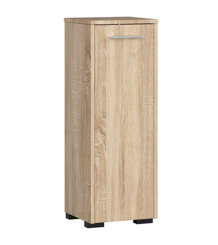 Dulap de baie tip baza, cu usa reversibila si raft interior, PAL 16 mm, 30x30x85 cm, stejar sonoma