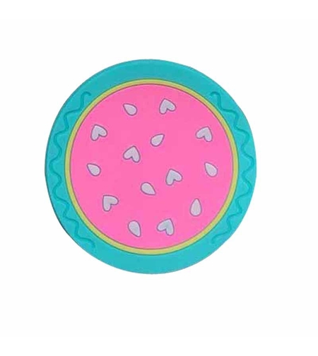 Suport pentru Pahar, Flippy, Model Pepene, din PVC, 10 cm, Rezistent la Caldura, Verde/Roz