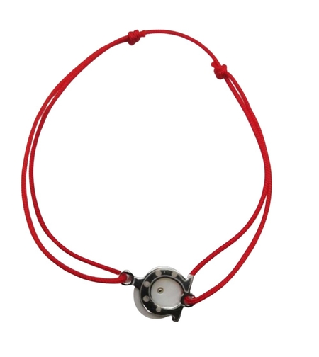 Bratara cu Nod Dublu Argint 925, Potcoava cu Sidef, 0.68 G