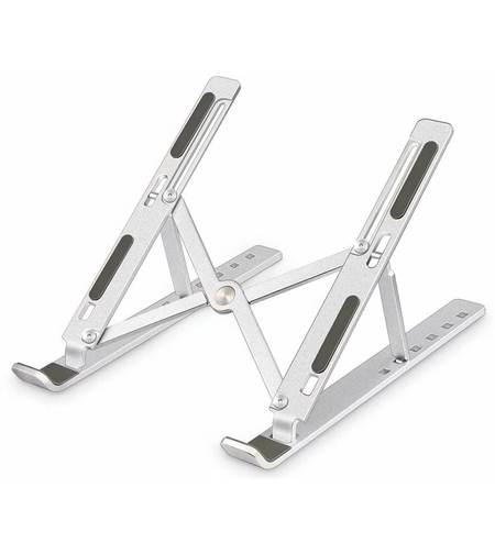 Suport pentru Laptop, Flippy, Suport Portabil Pliabil, Universal Reglabil Suspendat pentru Tableta, din Aliaj si ABS, 100-160 mm, 26 x 19 x 16 cm, Silver Gray