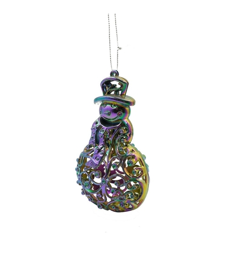 Ornament brad de Craciun, Iridescent, in forma de Om de zapada, 8 cm x 13 cm, Plastic, Flippy