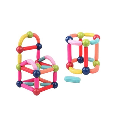 Piese Magnetice pentru Copii, Flippy, Set din 68 de Piese de diferite Culori, Constructor Magnetic cu Posibilitatea de a Construii forme Nelimitate, Multicolor