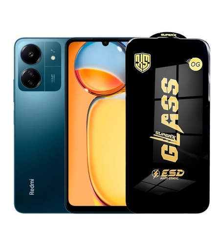 Folie de Protectie pentru Xiaomi Redmi 13C, Vafy, Sticla Securizata ESD, Margini Negre, Rezistenta la Zgirieturi, Antistatica, 0.35 mm, Transparenta