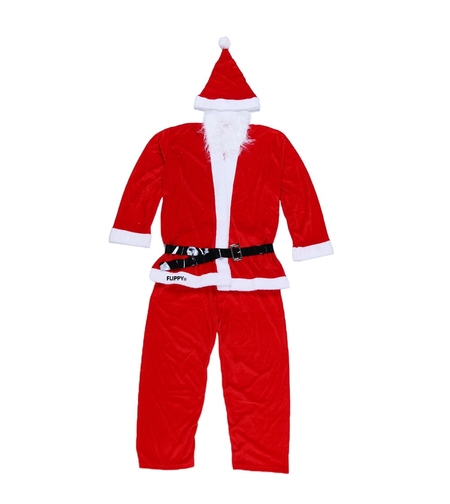 Costum Mos Craciun Flippy® Barbat, Adult, 5 piese, Catifea