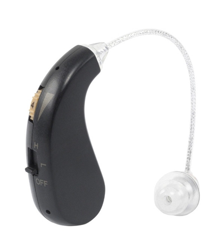 Aparat auditiv retroauricular BTE Reincarcabil, Flippy, Set 2 bucati Stinga Dreapta, Standard European, Aparat auditiv Cu incarcator, Aparat pentru Auz, 12 x 8.5 x 4 cm, 89 g, Negru
