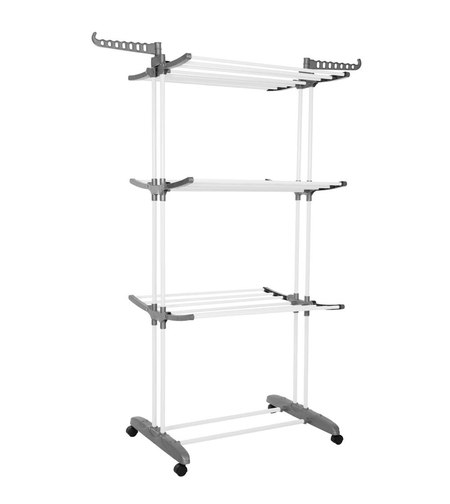 Uscator vertical pentru rufe, mobil si pliabil, cu doua umerase, 75x57x170cm, sarcina 20kg