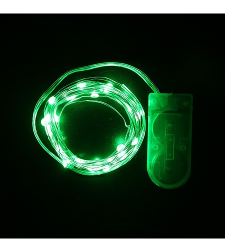 Instalatie Craciun, 2 metri, 20 LED-uri, Verde, cu baterii, fir cupru, liniar, interior/exterior, Vafy