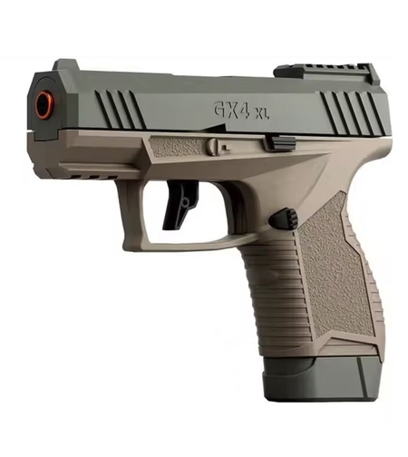 Pistol de jucarie GX4 cu Ejectie, Vafy, de Explozie de buzunar, Makara BLOWBACK, Gloante Moi pentru Copii, 15 x 13 x 3.5 cm, Negru Maro