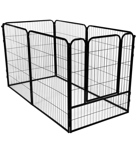 Tarc pentru animale de companie, din fier, forma configurabila, cu usa de acces, 4XL, 184x100x93cm, negru