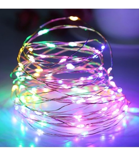 Instalatie Craciun, 5 metri, 50 LED-uri, multicolor RGB, sincronizare muzica, telecomanda 12 de functii, USB, fir cupru, liniar, interior/exterior, Flippy