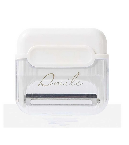 Decojitor/Curatator manual de legume si fructe, Flippy, portabil, cu magnet, doua lame, Inox, Alb, 6.7x6x1.6 cm