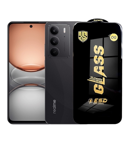 Folie de Protectie pentru Realme C75, Vafy, Sticla Securizata ESD, Margini Negre, Rezistenta la Zgirieturi, Antistatica, 0.35 mm, Transparenta