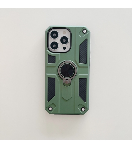 Husa protectie Vafy compatibila cu Apple iPhone 13 Pro Max Defender Model 5 cu suport prindere inel,Verde