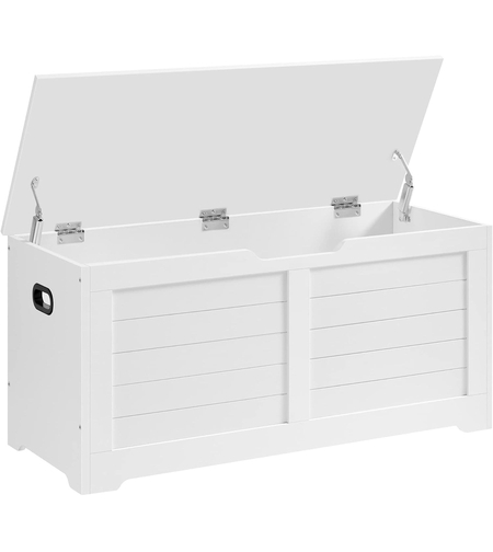 VASAGLE Banca cu spatiu de depozitare, pentru hol sau dormitor, din MDF, 40x100x46cm, alb