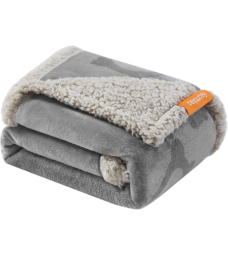 FEANDREA Patura impermeabila pentru caini si pisici, fleece dublu, 101x73 cm, gri