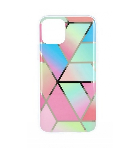 Husa protectie pentru Apple iPhone 11 Soft IMD TPU Marble Geometric Roz