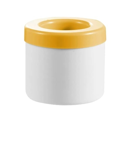 Tava de Gheata din Silicon cu Capac, Flippy, Forma de Gheata pentru Racirea Bauturilor, in Forma de Pahar, Silicon fara BPA, Cuburi de Gheata, 9x8.5x8 cm, Galben