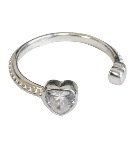 Inel din Argint 925, Jolie Silver, pentru Dama, Model Inima Desprinsa, 2.23 g, Argintiu