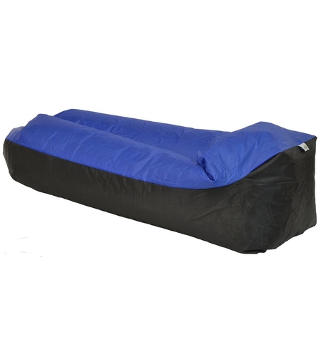 Saltea gonflabila pentru plaja cu pliere rapida, maxim 180kg, 180x70x50 cm, bleumarin si negru