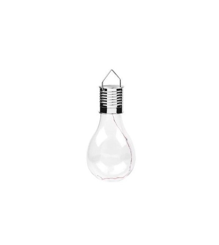 Lampa Solara LED Decorativa sub forma de Bulb, pentru exterior, suspendata, IP65, Ultron Transparent, lumina calda, Flippy