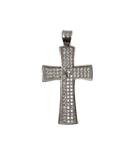 Pandantiv, Jolie Silver, Argint 925, Model Cruce cu Pietre, 2.6 G, 3 x 2 Cm