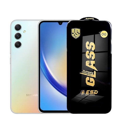 Folie de Protectie pentru Samsung Galaxy A34, Vafy, Sticla Securizata ESD, Margini Negre, Rezistenta la Zgirieturi, Antistatica, 0.35 mm, Transparenta