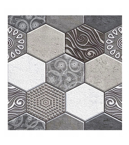10 x Placi Tapet Autocolant 3D cu Imitatie de Marmura Hexagonala, pentru Perete Bucatarie Sufragerie, Usor de Curatat, Rezistent la Apa, Autoadeziv