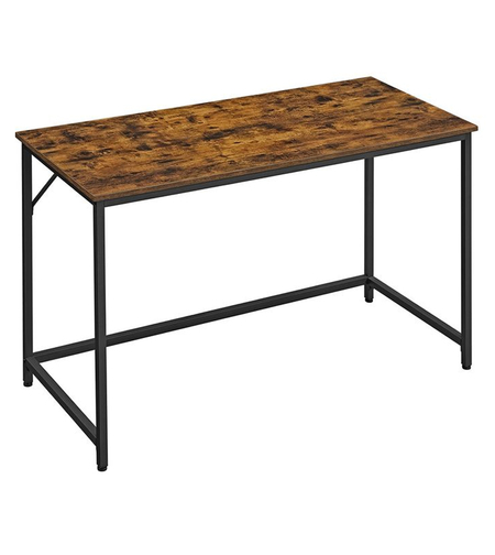 VASAGLE Birou calculator cu blat din PAL, cadru metalic, stil industrial, 120x60x75 cm, maro rustic