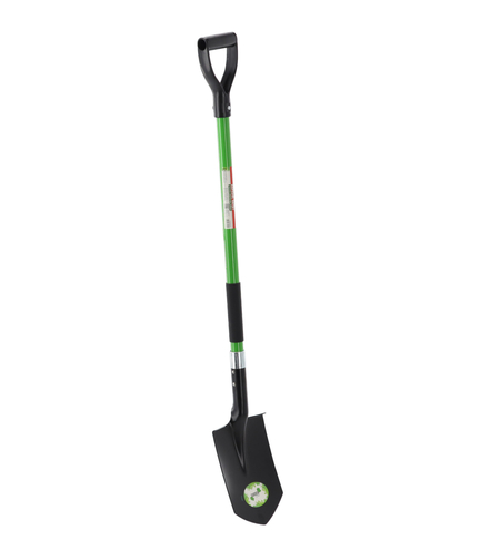 Lopata de sapat gradina cu varf ascutit, coada din fibra de sticla 120 cm, lama din otel, verde si negru