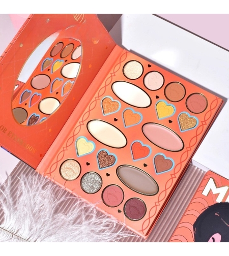 Paleta de Machiaj, KEVIN&COCO, 20 Culori Orange Girl, Fard de Pleoape si Blush, Portocaliu