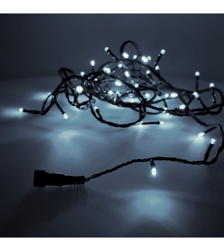 Instalatie Craciun Profesionala de Exterior IP65, 2 m, 20 Led-uri Mari ,Liniara, Alb rece, Interconectabila, Prelungitor 1.5 m inclus, Fir Negru, Vafy