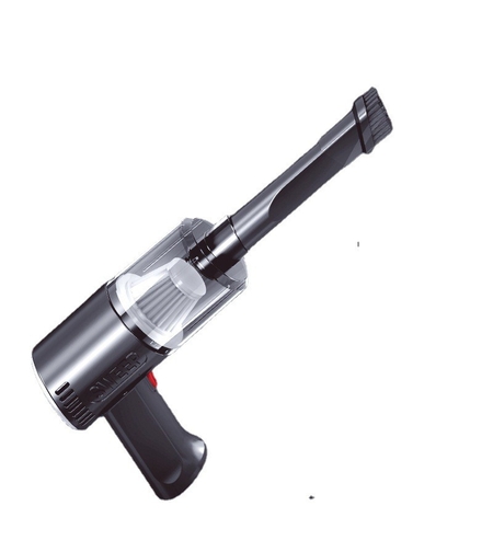 Aspirator Portabil Fara Fir, Flippy, Tip Pistol K7, Pentru Casa si Masina, Incarcare USB, Autonomie 30 Min, 36 x 17 cm, Negru