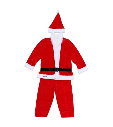 Costum Mos Craciun Flippy® Baiat, 7-9 ani, 5 piese, Catifea