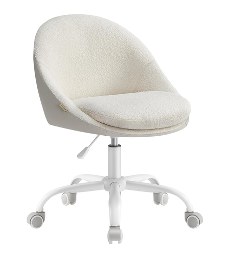SONGMICS Scaun de birou ergonomic, inaltime reglabila, 60x60x(80-90) cm, bej