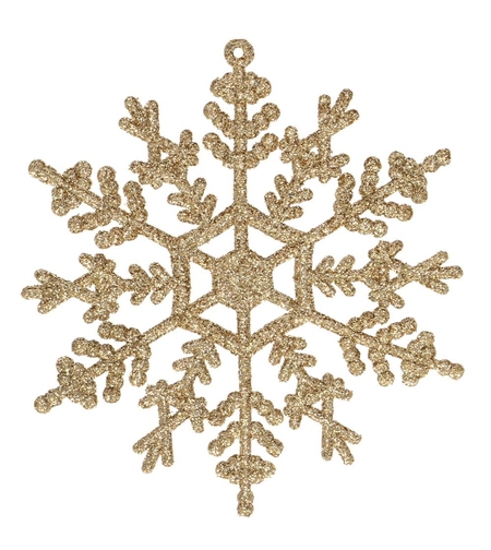 Decoratiune brad fulg de zapada, set 3 bucati, 12cm, auriu