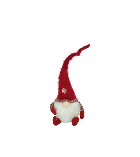 Ornament de Craciun spiridus, Flippy, gri/alb, textil, 58 cm