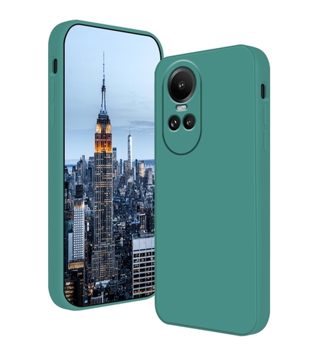 Husa de Protectie, Vafy, pentru Oppo Reno 10 Pro 5G, Liquid Silicone, cu Microfibra pe Interior, Protectie Antisoc, Compatibil Incarcare Wireless, Verde