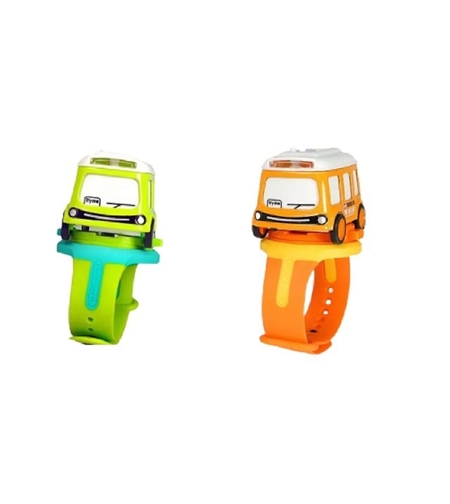 Set jucarie pentru copii, Flippy, masina-ceas verde si portocalie