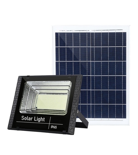 Proiector LED SMD 300W cu incarcare solara Flippy, panou solar, cu telecomanda, suport prindere, material ABS, 14AH, 1032 LED-uri, 5 m cablu inclus, 1019Lm, 36x32 cm, negru