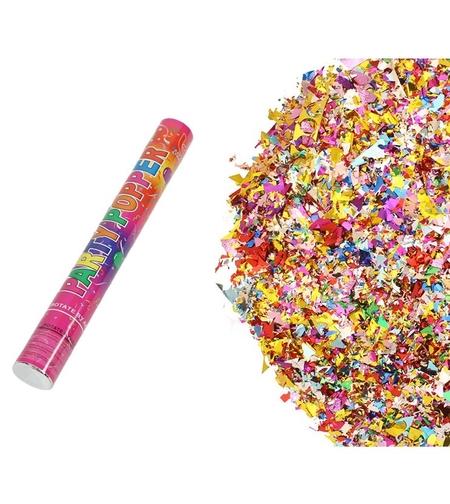 Tub de Confetti, Flippy, Clasic, 30x5 cm, Confetii Asortate din Plastic, Eliberare prin Rasucire, Multicolor