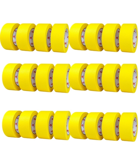 Set 24 Role Banda Adeziva de Mascare, Rezistenta UV, 48mmx50m, Rezistenta, Aderenta, Galbena