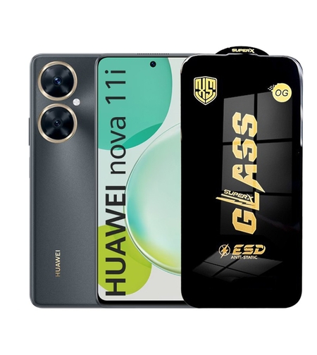 Folie de Protectie pentru Huawei Nova 11 i, Vafy, Sticla Securizata ESD, Margini Negre, Rezistenta la Zgirieturi, Antistatica, 0.35 mm, Transparenta