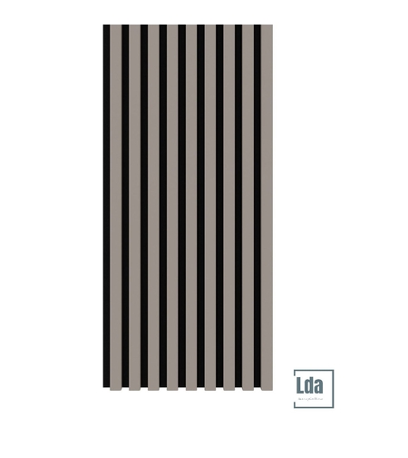 Riflaj MDF decorativ LDA PREMIUM de tip Panou Acustic, Gri Nisip, 260x40 cm