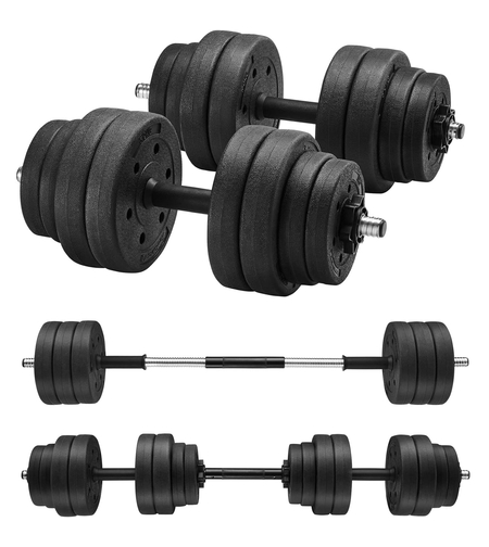 SONGMICS Set gantere si haltera reglabile 2x15kg cu bara din otel