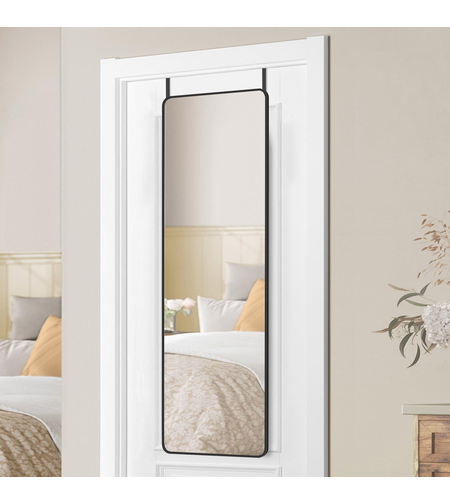SONGMICS Oglinda mare de perete sau usa, rama aluminiu si sticla securizata, 120x40 cm, negru